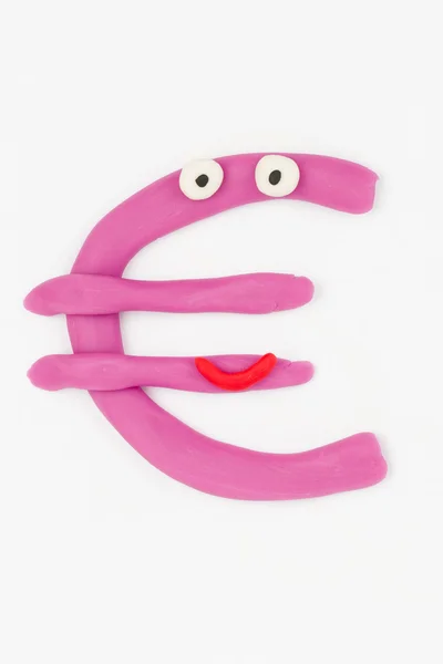Symbol euro plastelina. — Zdjęcie stockowe