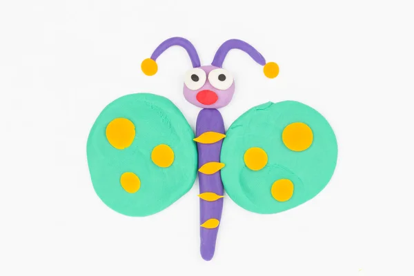 Plasticine butterfly. — Stock Photo, Image