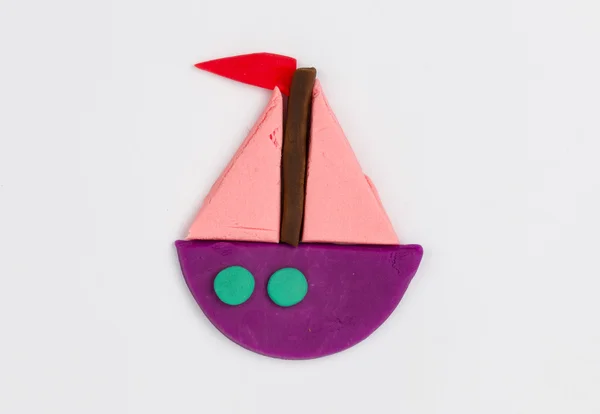 Plasticine schip. — Stockfoto