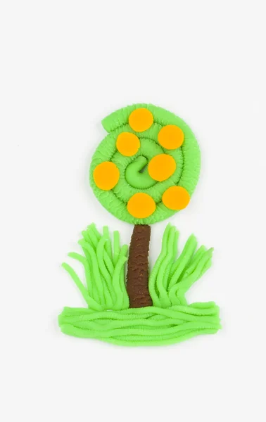 Plasticine fruitboom. — Stockfoto