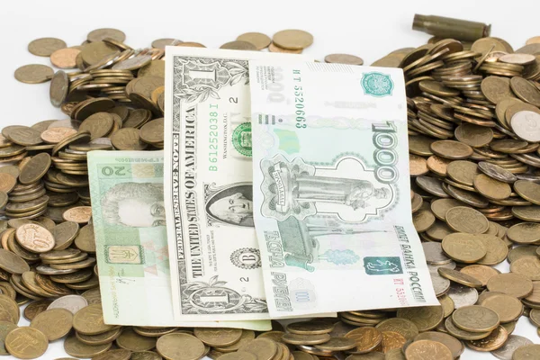 Russian, USA and Ukrainian money. — Stock Photo, Image