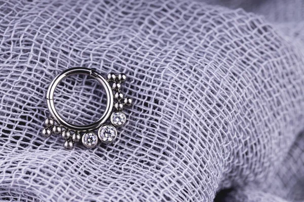 Krásné Piercing Šperky Makro Selektivní Zaměření Stock Snímky