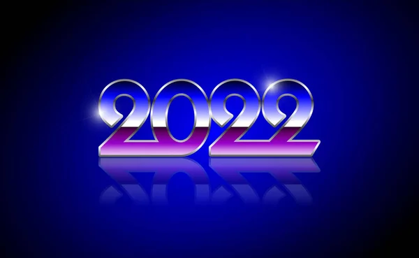 2022 Retró Stílusban Kék Lila Króm Színben Kék Gradiens Háttérrel — Stock Fotó