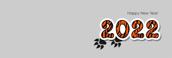 Número 2022 Con Estampado Tigre Naranja Negro Huellas Tigre Sobre — Archivo Imágenes Vectoriales