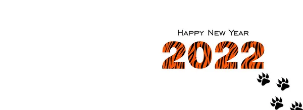Número 2022 Con Estampado Tigre Naranja Negro Huellas Tigre Sobre — Archivo Imágenes Vectoriales