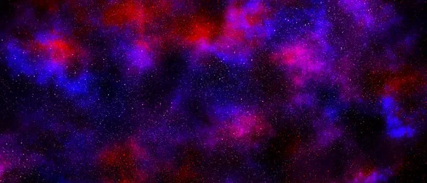Streszczenie Kosmicznego Niebieskiego Czerwonego Fioletowego Tła Gwiazdami Mgławicami Kolorowy Gwiezdny — Zdjęcie stockowe
