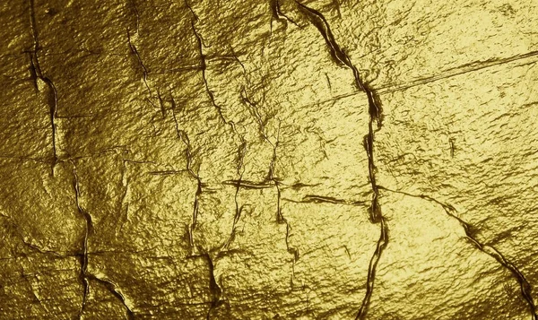 Grunge Fondo Textura Lámina Oro Con Grietas Arañazos — Foto de Stock