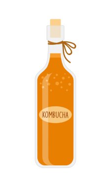 Beyaz arka planda etiketli ev yapımı kombu çayı.