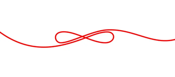 Red Line Weaves Infinity Sign White Background — Διανυσματικό Αρχείο