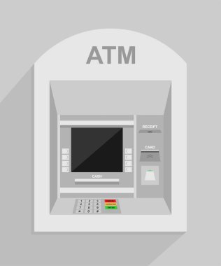 Gri ATM makinesinin vektör illüstrasyonu