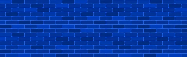 Blue Brick Wall Background Long Vector Banner — Archivo Imágenes Vectoriales