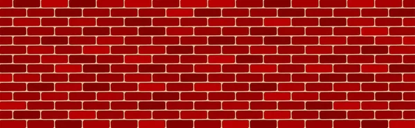 Red Brick Wall Background Long Vector Banner —  Vetores de Stock
