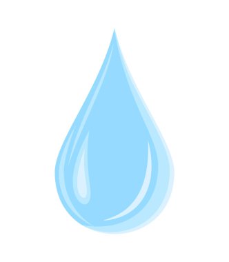 Blue water drop isolated on white background. Vector illustration