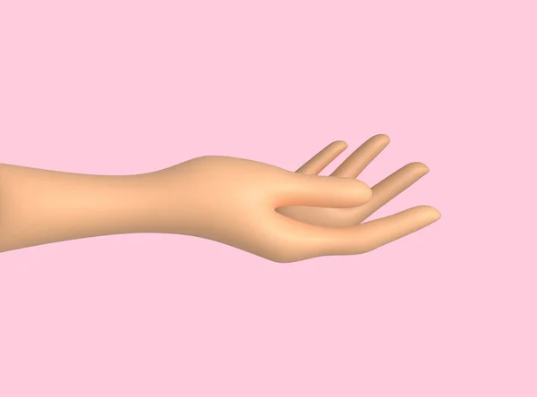 Illustration Einer Hand Mit Der Handfläche Nach Oben Auf Rosa — Stockfoto