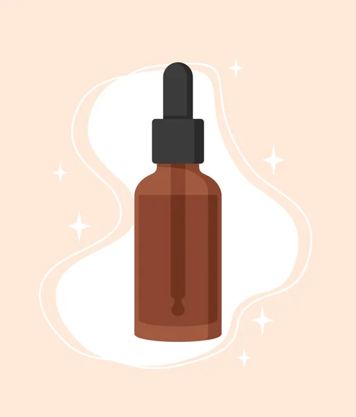 Bottle Face Serum Facial Skin Care Product Flat Vector Illustration — Stock Vector