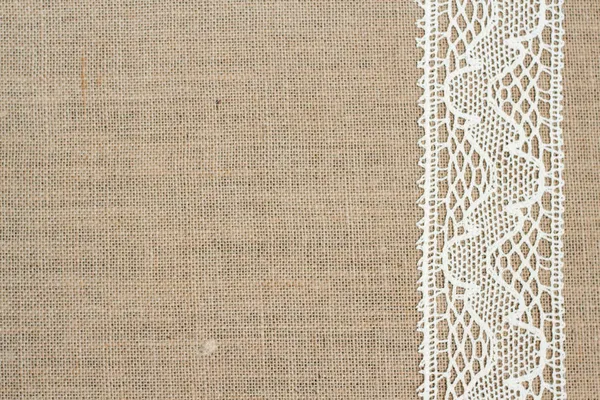 çuval bezi arka plan ile dantel