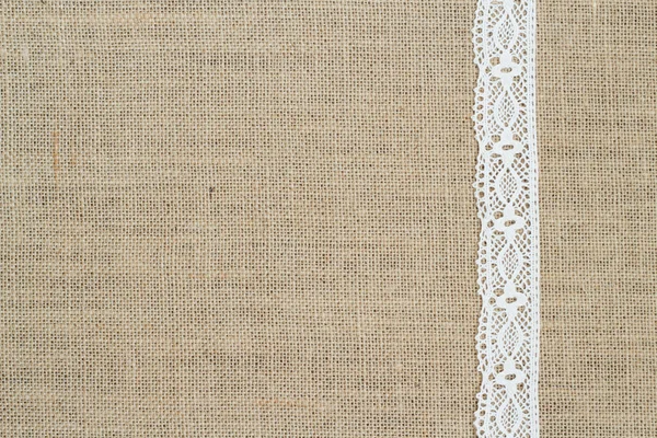 çuval bezi arka plan ile dantel