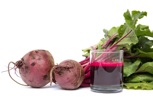 Fresh juice of red beets on white — Stock Photo, Image