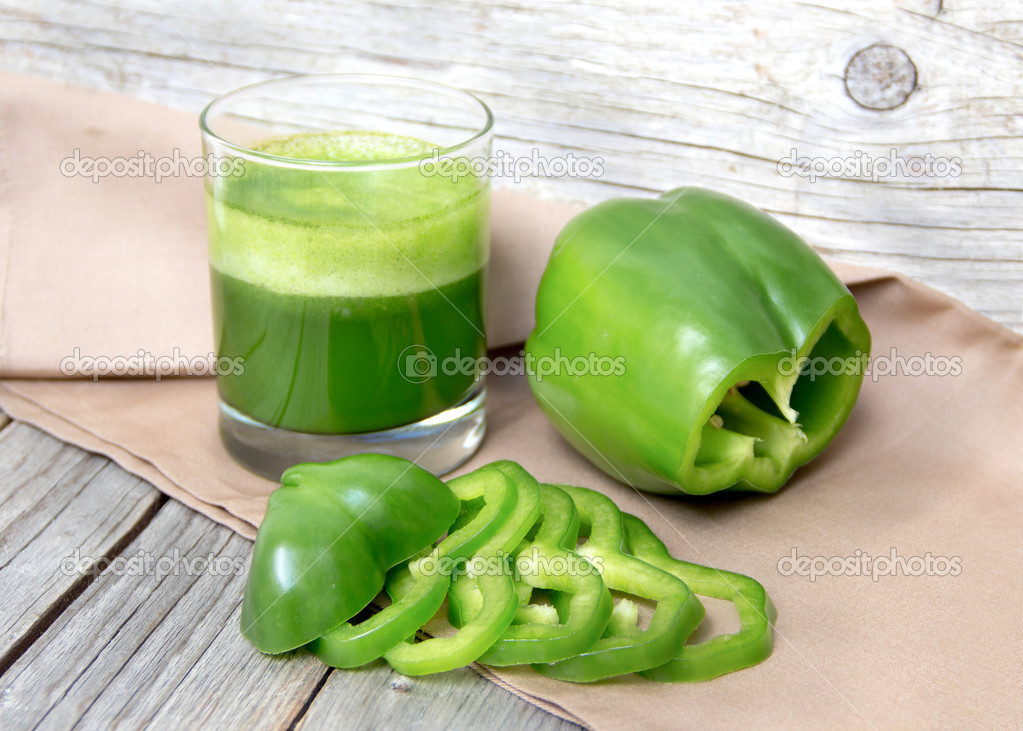 Fresh green paprica smoothie juice