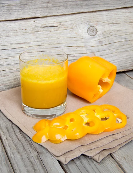 Fresh yellow paprika smoothie juice — Stock Photo, Image