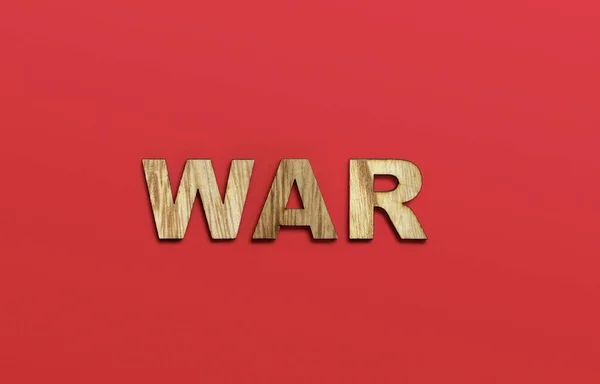 Guerra Palabra Escrita Letras Del Alfabeto Madera Sobre Fondo Rojo —  Fotos de Stock