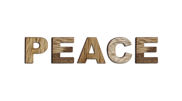 Vrede Woord Geschreven Houten Alfabet Letters Geïsoleerd Het Concept Van — Stockfoto