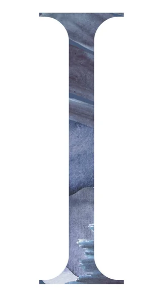 Υδατογραφία Καφέ Κεφαλαίο Γράμμα Μπεζ Κηλίδες Ακουαρέλας Απομονωμένη Απεικόνιση Υποβρύχια — Φωτογραφία Αρχείου