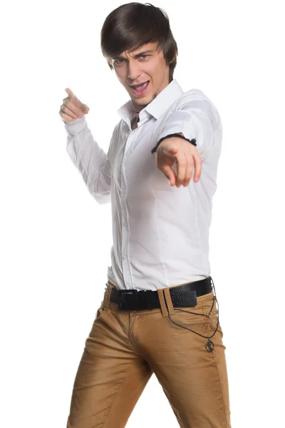 Active young man showing his hands — Stock Photo, Image