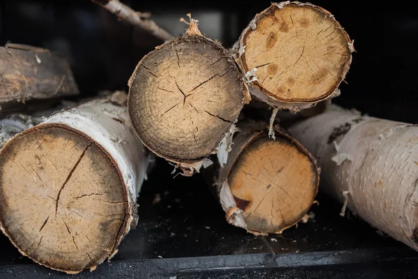 Bois de chauffage, combustible pour le feu . — Photo