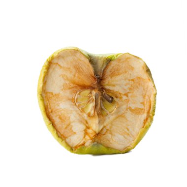 rotten apple on a white background. clipart