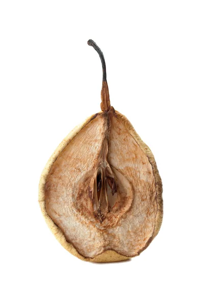 Rotten pear on a white background. — Stock Photo, Image