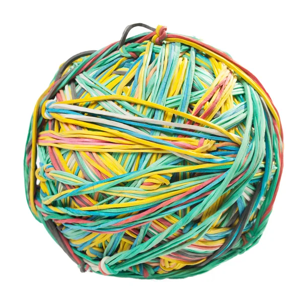 Ball of rubber bands. on white background. — Stock Photo, Image