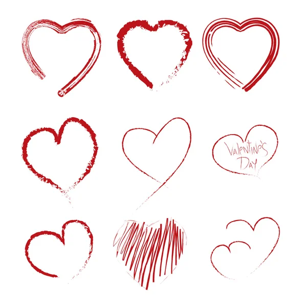Set of scribble hearts — Stock Vector