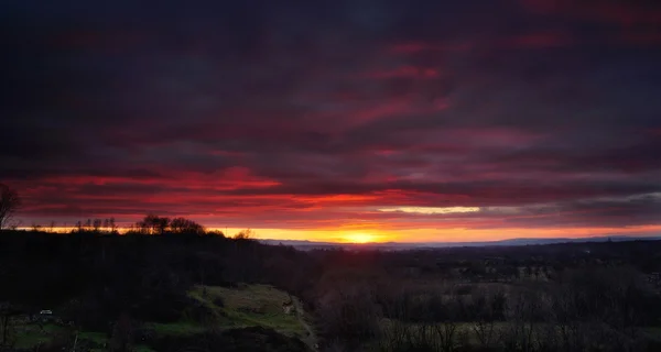 Winter sunset in January — Stock Photo, Image