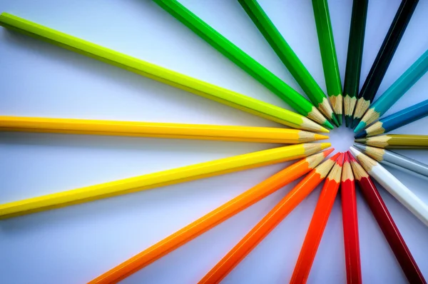 Arranged Colorful Pencils — Stock Photo, Image