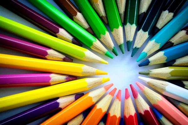 Arranged Colorful Pencils — Stock Photo, Image