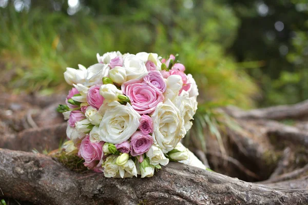 Bride Bouquet Left Forest — Stock Photo, Image