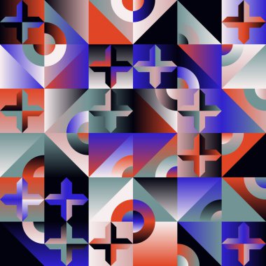 Neo Modernizm, soyut vektör geometrik şekil ve formlarla yapılmış. Basit form cesur grafik tasarımı, web sanatı, davetiye kartları, posterler, baskılar, tekstil, arka plan için kullanışlı.