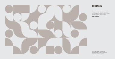 Vektör poster tasarım kartlarında yeni modernizm estetiği. Vahşilik, soyut geometrik şekillerle yapılmış web şablonu düzenlerinde ilham verici grafikler, poster sanatı, web başlıkları, dijital baskılar için kullanışlı.