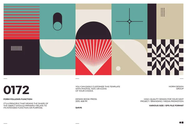 Szwajcarski Plakat Projekt Szablonu Czystą Typografią Minimalnym Wzorem Wektorowym Kolorowymi Grafika Wektorowa