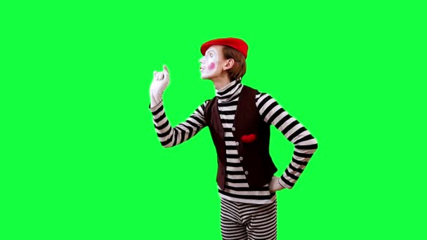 Mime With the Virtual Screen — Stock Video