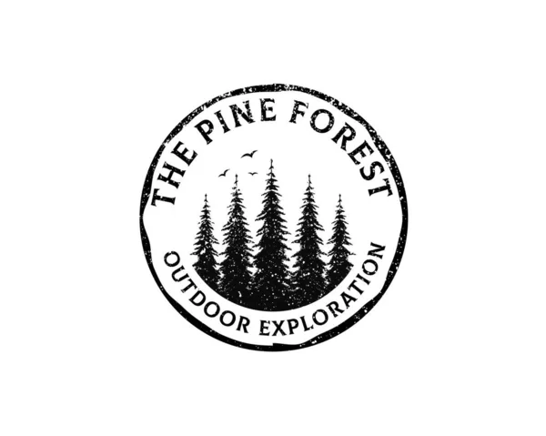 Rustic Retro Vintage Hemlock, Evergreen, Pines, Spruce, Sedir ağacı amblemi logosu