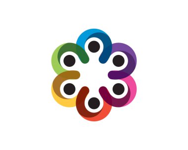 Renkli çiçek eğrisi merkezileştirilmiş bağlantı