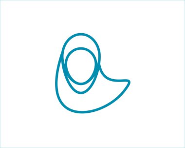 Basit tesettürlü kadın logosu