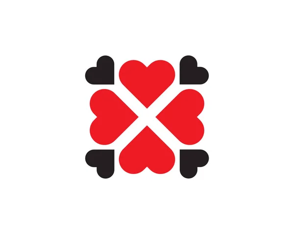 Forma Corazón Rojo Formó Una Cruz Más Símbolo — Vector de stock