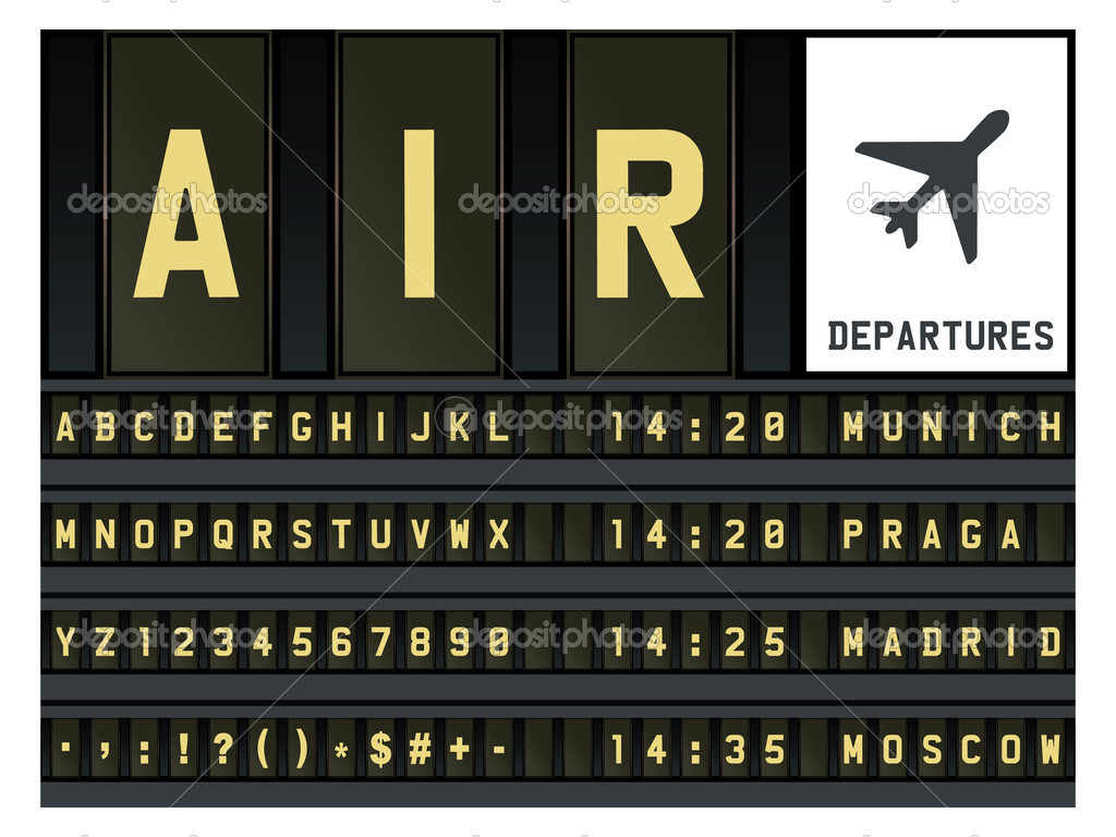 Airport timetable letters