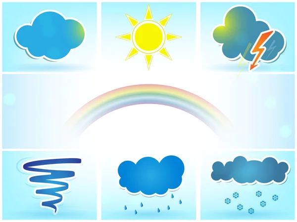 Icônes vectorielles météo ensemble — Image vectorielle