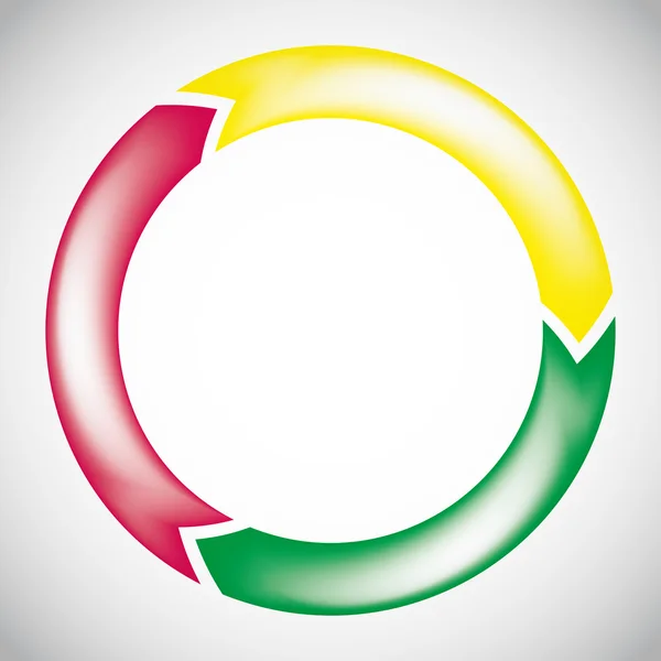 Vector gráfico de flecha circular colorido — Vector de stock