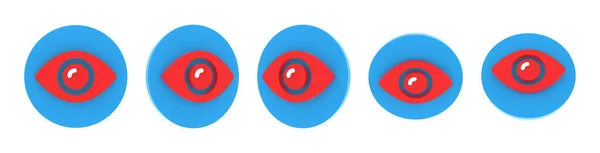 Ογκομετρικό Στρογγυλό Ιατρικό Εικονίδιο Σετ Μπλε Κόκκινο Και Λευκό Μαλακό — Φωτογραφία Αρχείου