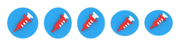 Volumetric Medical Icon Set Blue Red White Soft Plastic Different — Stock Photo, Image